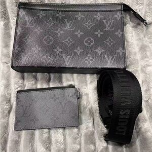 Louis Vuitton Monogram Black Toiletry Bag Set
